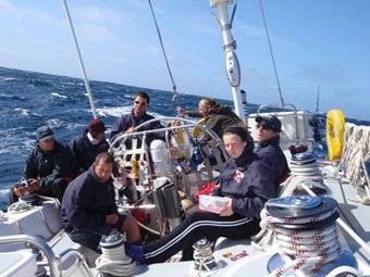 A little of each watch plus a mate & the skipper