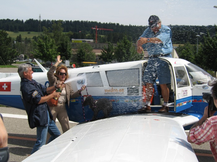 The champagne was ready to be sprayed! The champagne was ready to be sprayed!
