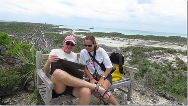 visasmallMaking the most of strong headwinds keeping us in Warderwick Cay, by finding a 3G connection at the top of Boo Boo Hilldavid