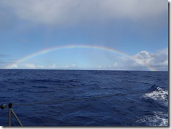 Regenboog bij stralend weer