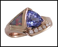 tanzanite opal diamond ring