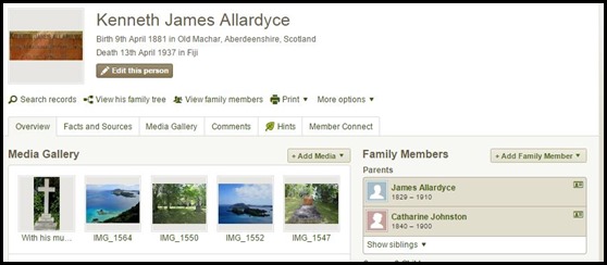 Ancestry page