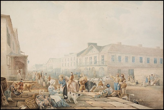 George Street - looking south by Henry Curzon Allport - 1842