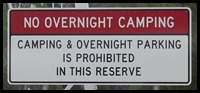 No Overnight Camping