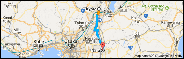 Kyo to nara 28 miles