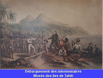 débarquement des missionnaires à
              Tahiti