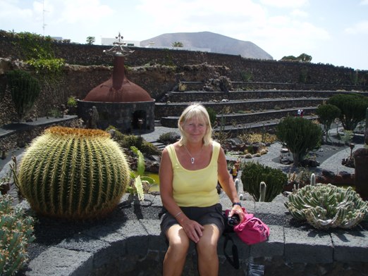 Katrin in the Cactus garden