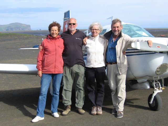 Vik airfield. Angela, Oddur, Anna and Flemming