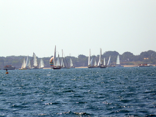 Boats milling around awaiting the start