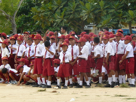 A school group, part of the parade.