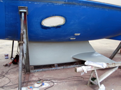 The hull repair and keel work