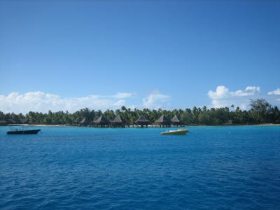 Rooms at a luxury hotel at Rangiroa.