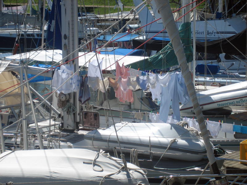 Washing day at Vuda Point marina