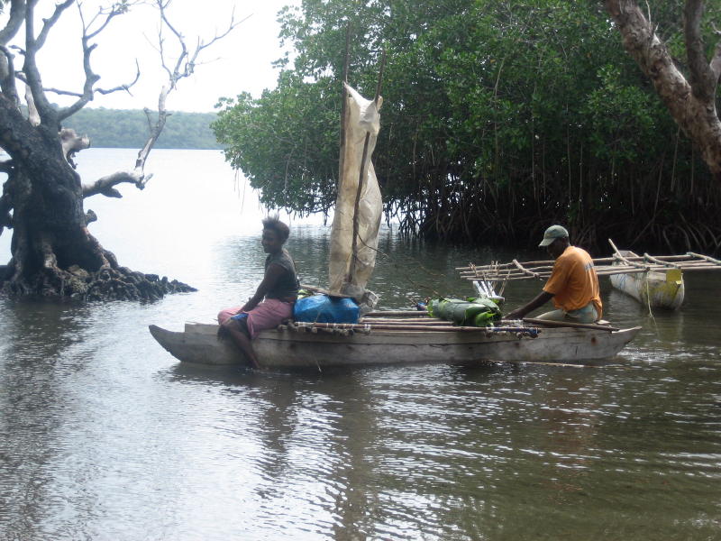 A makeshift sail to ease the paddling home.