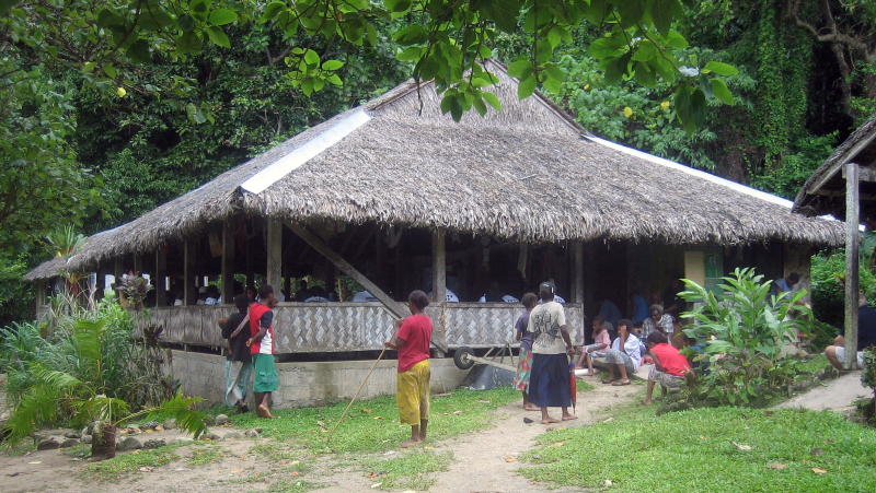 The Asanvari Yacht Club in use for a party political meeting.