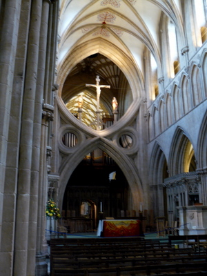 The famous scissor arches, Wells Cathedral.
