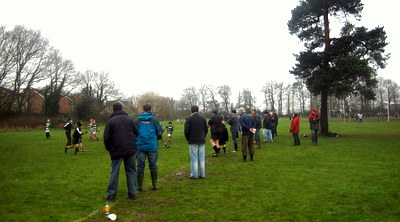 Spectators at the under 10 Harpenden rugby