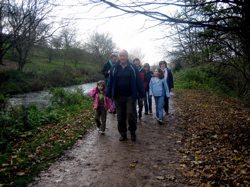 Birthday celebrations included a walk along the canal tow path