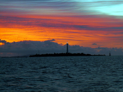 Dawn breaking behind Amedee lighthouse, New Caldonia.