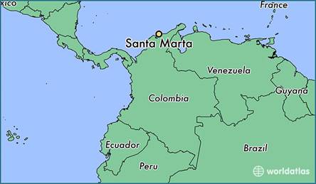 Image result for santa marta map colombia