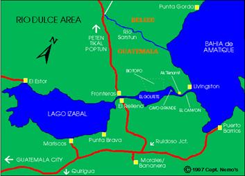 Image result for rio dulce map guatemala