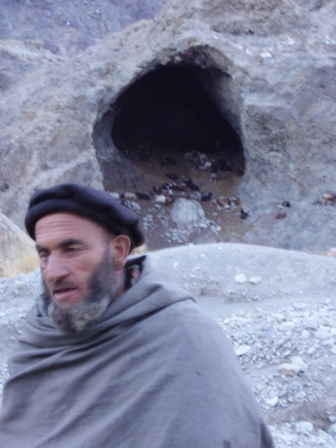  This man lived with his herd of goats in a huge cave really far from anywhere high up on the hillside. He said ‘in our Pakistan there is no grass.’ So he lived in a cave where there was!