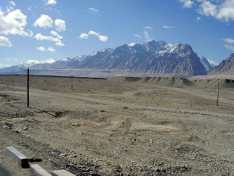 Ripped scenery along China’s border with Central Asia