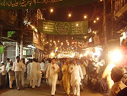 The lights, sounds and charitable atmosphere of Eid in Old Delhi, India.