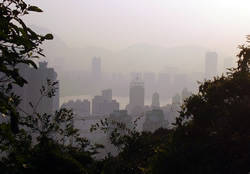 Pollution in Hong Kong creates a somewhat different Picture Postcard Image