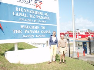 Pippa and Andy at the Gatun Locks