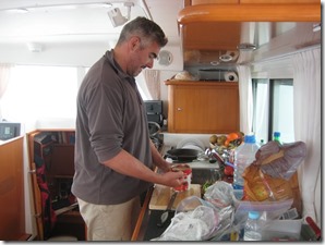 Andy preparing dinner